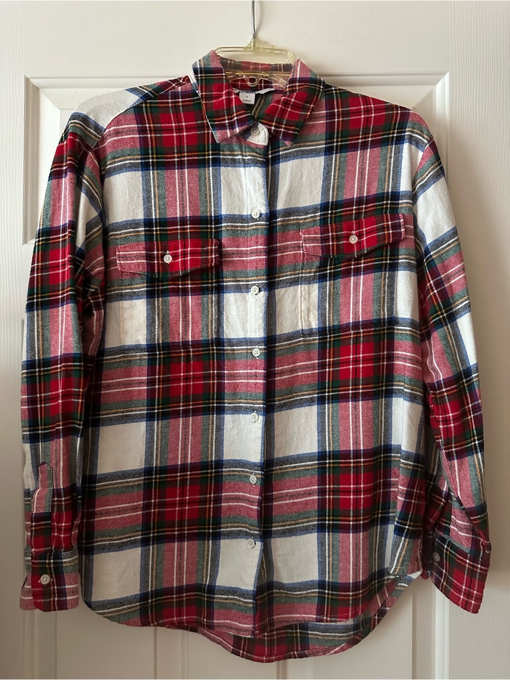 Old Navy Boyfriend Plaid Flannel Button-Up Shirt- Small